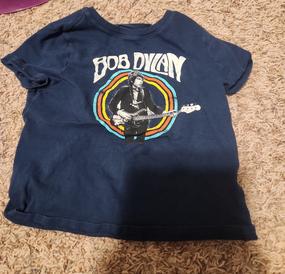 Old Navy Navy Blue Kids Graphic Tee with Multicolor Retro Rings